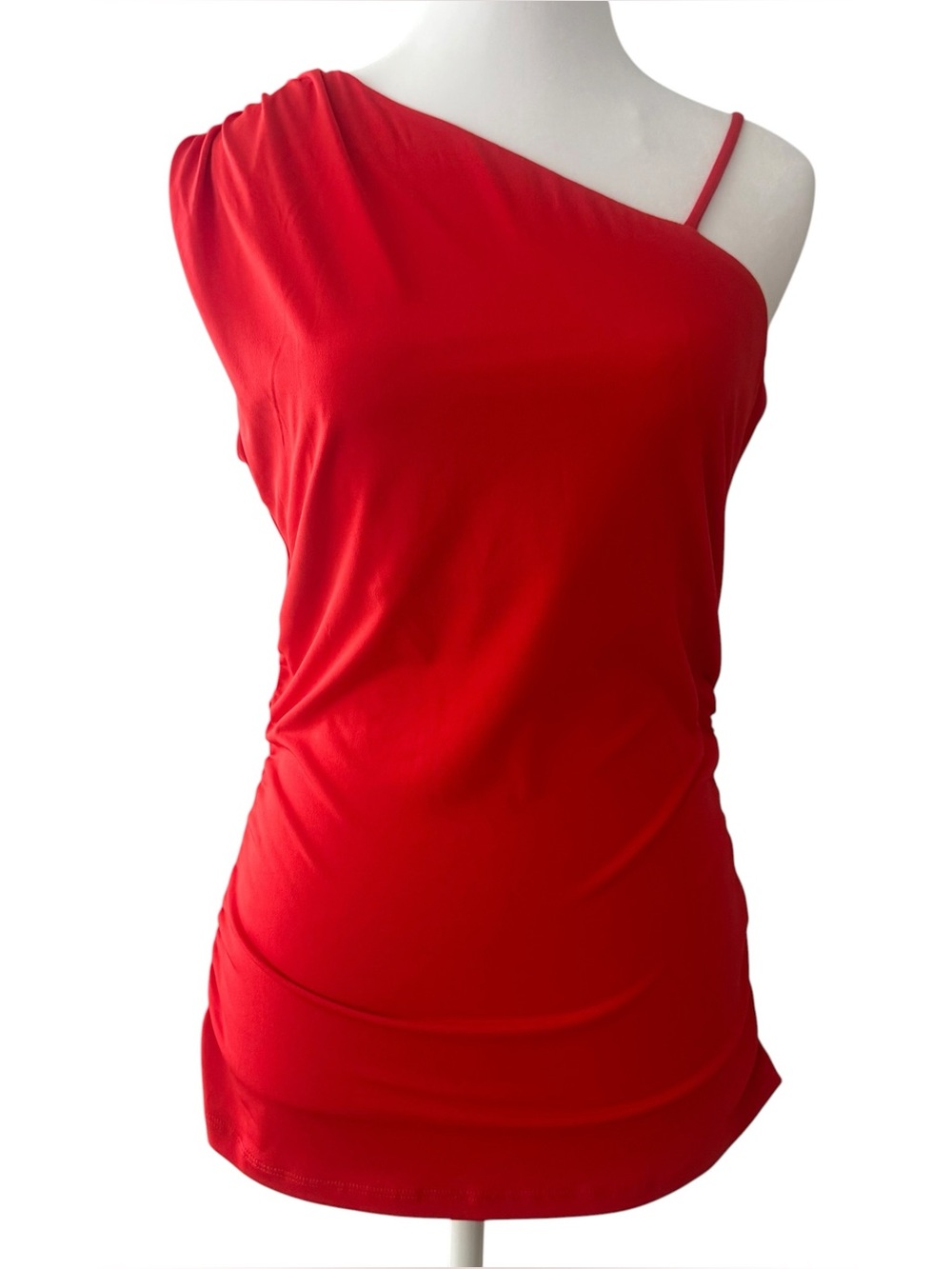 Nine Britton NWT Red One-Shoulder Ruched Women’s Top